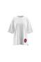 White Oversize T-Shirt with Logo Printed on the Back 19024 - 4