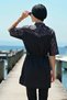 3-Piece Set Short Sleeve Fisherman Front Zipper Parachute Fabric Burkini Semi-Tesettür Swimsuit D67 - 2