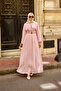 Women's Front Bronchus Detailed Tulle Dress with Inner Lining Powder - 2