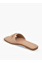 Women Metallic Accent Slide Sandals - 5