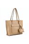 Large Leather Commuter Tote Bag with Mini Chain Pouch, Spacious Laptop Shoulder Bag for Work Office Daily Travel, Women Elegant Black Handbag