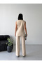 Women's Premium Wide Collar Vest and Trousers Set-Cream - 7