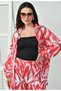 Red Swirl Print Modest Co-Ord Set Japanese Satin Trendy Modest Western Wear - 8