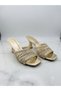 Women's Slippers with Gold Knit Detail