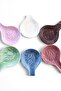 Handmade Dried Rose Ceramic Spoon Rest, Vintage Kitchen Ladle Holder, Embossed Tulip Spoon Rest 24X12 cm - 4