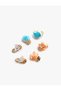 Multicolored Sea-Themed 3-Piece Clip-On Earring Set - 3