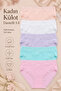 Women's Panties 5 Pack Lycra Cotton Lace Salmon