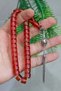 Light Red Moon Star Silver Tassel Wheel Cut Nefrit Stone Prayer Beads 201025705 - 2