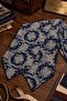 Navy Blue Pink Paisley Pattern Italian Silk Ascot Tie Sac101 - 2