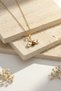 Yellow Tone Necklace with Bee Figure and Pearl Detail - Stylish and Elegant Design - 4