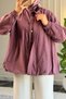 6515 - Stylish, Comfortable, Casual, Short Balloon Sleeve, Thin Viva Fabric, Hidden Button Detail Women's Jacket - 5