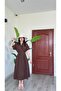 Short Sleeve Buttoned Belted Maxi Length Shirt Collar Very Stylish Comfortable Dress - 3