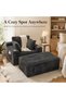 Boneless Chaise Lounge Chair Indoor, Corduroy Small Boneless Sleeper Sofa with 3 Pillows & Wide Armrest, Fluffy Comfy Chase Lounge Indoor, Compression Boneless Couch for Living Room
