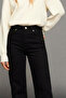 Women's Casual Wide-Leg Black Jeans - 5