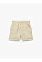 Cotton Muslin Shorts with Tie Waist and Pockets - 3