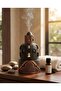 Architectural Black and Bronze Incense Burner with Dome and Honeycomb Pattern