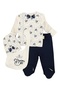 Organic Cotton Prince Embroidered Bow Tie Newborn Hospital Release 4-Piece Bodysuit Set - 2
