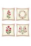 Pink Framed Flowers Patterned 4-Piece Throw Pillow Cover Set - 2