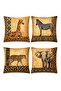 Safari African Animals Patterned 4-Piece Throw Pillow Cover Set - 3