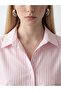 Xside Pink Striped Linen Blend Women's Shirt - 3