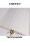 Modern Pleated Floor Lamp Safe for Kids Pets Weighted Base Durable Metal Fabric Tall Standing Light Pull Switch Easy Assembly for Living Room Bedroom Office - 3