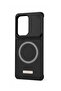 Samsung Galaxy S25 Ultra 5G 2025 Premium Metal Frameless Case Metallic Vegan Leather Magsafe Support Hard Case Cover - 5