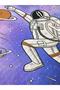 Astronaut Patterned Baby and Kids Printed Single Pique Set 160X220 cm - 2