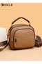 Ladies Retro Crossbody Bags for Women Large Capacity Three-Layer Shoulder Bag Vegan Leather Handbag Purses Satchel Clutch with Multi Layered - 2