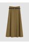 Lcwaikiki Classic Khaki Belted A-Line Flared Skirt - 3