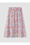 Lcw Everyday Pink Elastic Waist Floral A-Line Skirt - 3