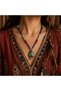 Sorella Ethnic Natural Stone Beaded Sea Breeze Handmade Necklace