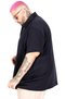 Mode XL Large Size T-Shirt Polo with Zipper 26580 Dark Blue - 5