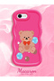 iPhone 6 Plus Compatible Case Camera Protector Red Silicone Couple Phone Case Bear Pattern - 2