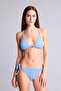 Regular Fit Wrinkled Textured Blue Bikini Top E0205Ax26Sm - 2