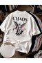 Chaos Women's and Men's Printed Cotton Oversize T-Shirt