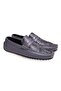 Gray Color Laceless Genuine Leather Men's Shoes