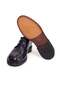 Dark Blue Color Lace-Up Genuine Leather Leather Sole Men's Shoes - 3