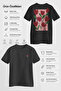 Tulip Garden Design 100% Cotton Half Oversize Black T-Shirt - 3