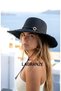 Women's Straw Hat with Large Brim and Tassels, Metal Accessories