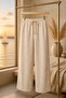 High Waist, 2 Pockets, Elastic Waist with Drawstring, Slim and Lightweight Pants That Won'T Show under Clothes - Beige - 4
