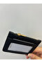 Four-Compartment Zipper Detailed Black Leather Women's Card Holder - 3