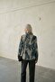 My Fashion Women's Abstract Patterned Velvet Woven Shirt - 3