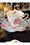 6-Piece Flowered First Class Porcelain Coffee Cup Set 90 ml - 8