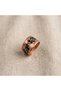 Copper White Black Branch Motif Wide Form Adjustable Ring - 7