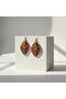 Copper Orange Mandala Patterned Dangle Earrings