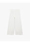 Crepe Fabric Pocketed Straight Wide Leg Palazzo Trousers - 2
