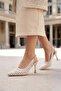 Elit Fls7036-1C Women's Classic Heeled Shoes Beige - 2