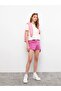 Lcw Vision Purple Women's Flat Bermuda Shorts with Elastic Waist