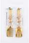 Ivory Luxury Stainless Steel Gold Presentation Tongs Set 2 Pieces - Serving Tongs with Flower and Butterfly Detail 22 cm - 3