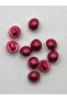 11mm Bottom-Attached Plastic Luxury Pearl Button. 10 Pieces. Bordo.